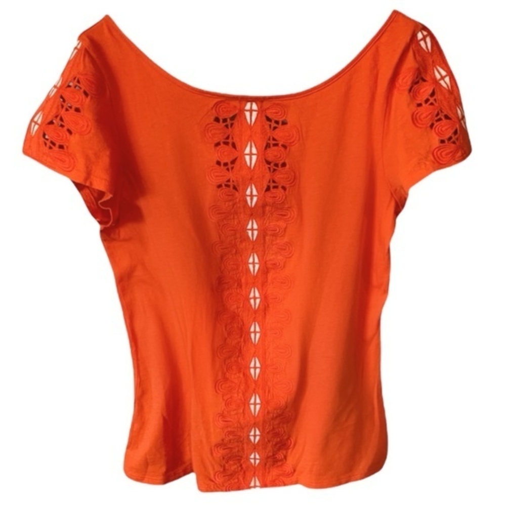 Meadow Rue Orange Lace Blouse